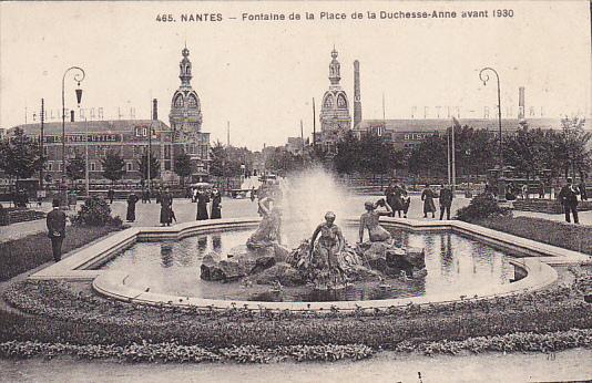 France Nantes Fontaine de la Palce de la Duchesse Anne 1933