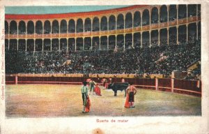Spain Suerte de Matar Bull Fighting Vintage Postcard B92