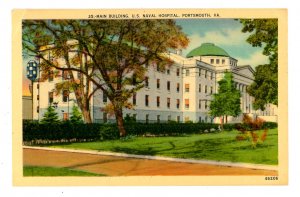 VA - Portsmouth. U.S. Naval Hospital, Main Building   (crease)