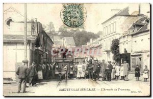 Old Postcard Bretteville sur Laize The Arrival Tramway TOP