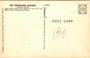 Thousand Islands Ontario Canada Cruise Boat Postcard VTG UNP Plastichrome  