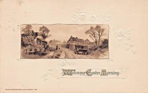 WELCOME EASTER MORNING~JOHN WINSCH EMBOSSED FRAMED POSTCARD 1912