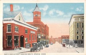 Orange Massachusetts Main Street Scene Historic Bldgs Antique Postcard K28208
