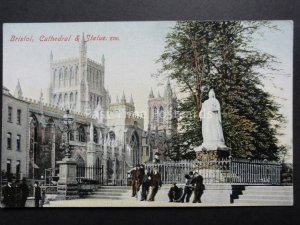 Bristol: Cathedral & Queen Victoria Statue c1908 Pub by M.J.R.B