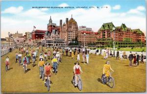 postcard NJ -Marlborough-Blenheim Hotels, Atlantic City
