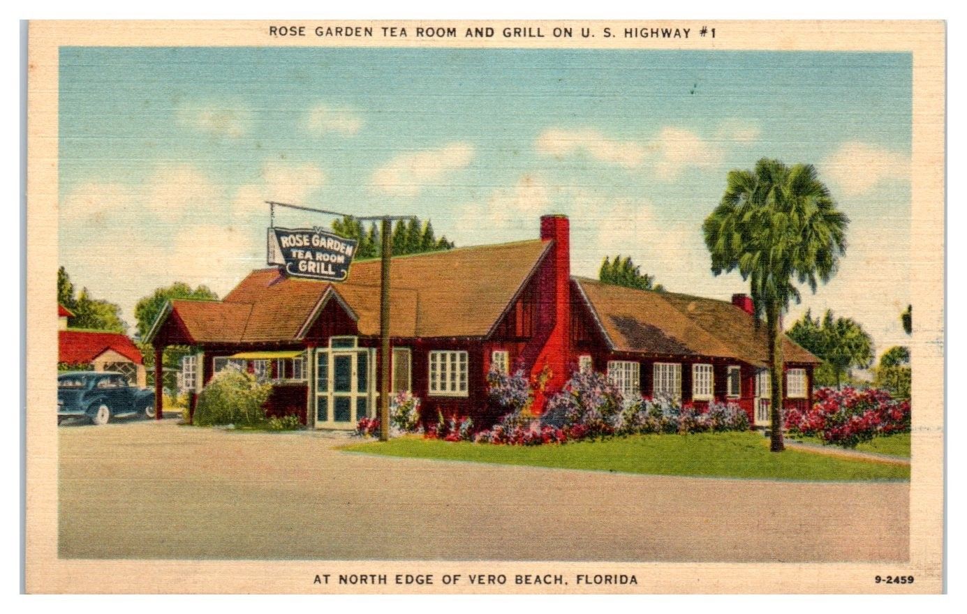 Mid1900s Rose Garden Tea Room and Grill, Vero Beach, FL Postcard United States Florida