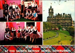 Edinburgh, Scotland  NORTH BRITISH HOTEL  Scottish Pipers & Dancers 4X6 Postcard