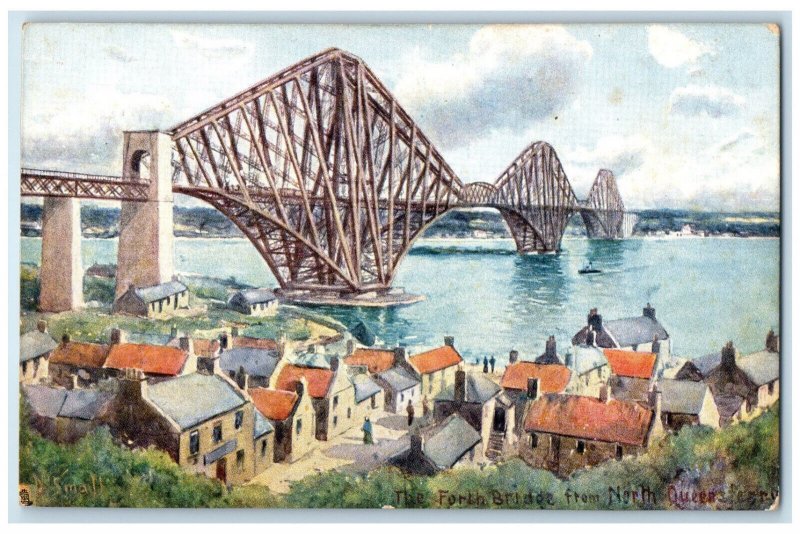 c1910 The Fort Bridge from North Queensferry Fife Scotland Tuck Art Postcard