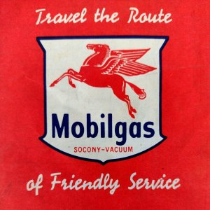 Circa 1950 Mobilgas North And South Dakota Miracle Fold Road Map Travel