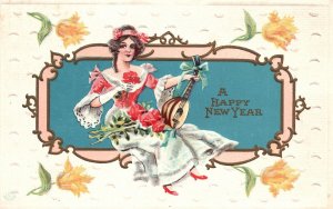 Vintage Postcard 1913 A Happy New Year January 1 Holiday Celebration Greetings