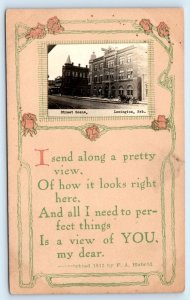 RPPC LEXINGTON, NE Nebraska ~ 1912 Greeting/ Small STREET SCENE  Dawson County