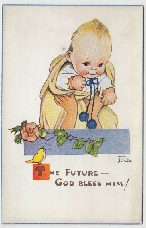 Mabel Lucie Attwell; The Future God Bless PPC, By Valentines, Unposted, c 1930's 