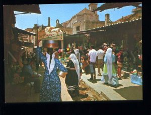 210083 ISRAEL NAZARETH market scene old postcard