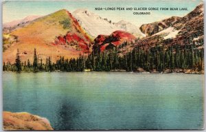 Longs Peak Glacier Gorge From Bear Lake Colorado CO Mountain Pines  Postcard