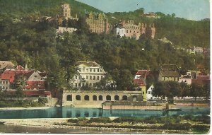 Heidelberg,  Das SchloB und Molkenkur on der Hirschgasse gesehen.