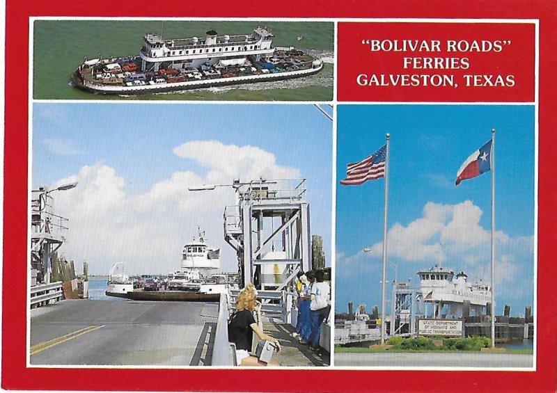 Bolivar Roads Ferries Boats Galveston Texas 4 by 6 size