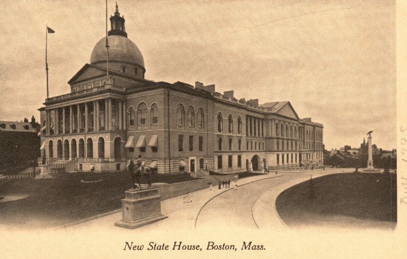 Vintage Postcard News State House Historical Landmark Boston Massachusetts MA
