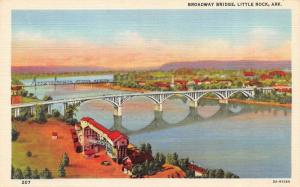 LITTLE ROCK, AR  Arkansas     BROADWAY BRIDGE & City View      c1940's Postcard