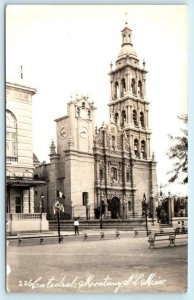 RPPC  MONTERREY, Nuevo Laredo Mexico ~ CATHEDRAL ca 1940s Real Photo  Postcard