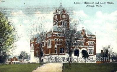 Soldier's Monument and Court House in Allegan, Michigan