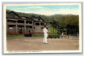 Vintage 1930's Pre Linen Postcard Tennis at Asheville Country Club Asheville NC