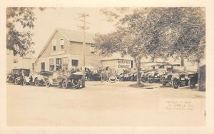 RPPC Mezenen & Reed Garage, Bar Harbor, Maine Cars c1920s Vintage Photo Postcard