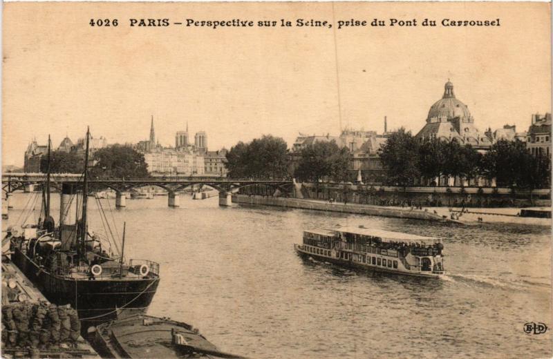 CPA Paris 6e Paris Perspective sur la Seine prise du Pont du Carrousel (312276)