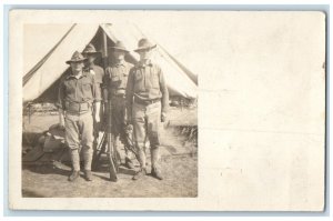 c1910's US Army Soldier Camp Round Lake Minnesota MN RPPC Photo Antique Postcard