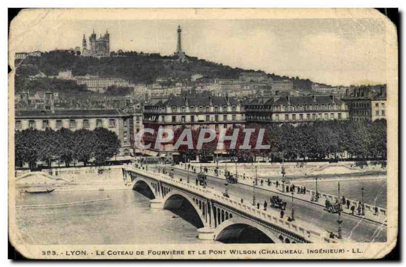 Old Postcard Lyon Le Coteau De Fourviere And Wilson Bridge