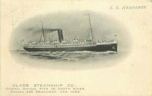 Advert Arapahoe Clyde Steamship 1909 Postcard 3583