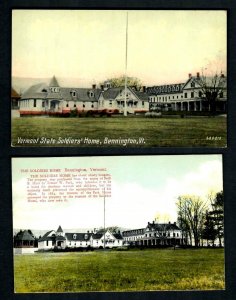 B70 Bennington, Vt. 2 Pcs. Vintage State Soldiers Home about 90 Inmates, Unused