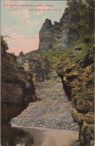 Postcard The Narrows of Williams Canon Colorado & SO Railroad CO