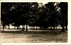 RPPC City Park Buffalo Lake Minnesota MN UNP DOPS Postcard Real Photo