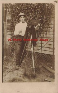 GA, Atlanta, Georgia, RPPC, H.W. Norman Photographer with Camera on Tri-Pod