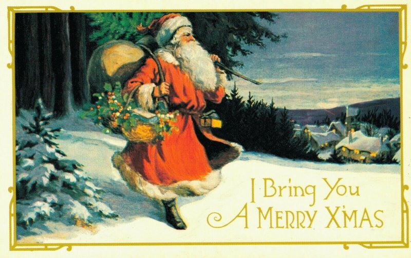 I Bring You A Merry Christmas Santa Claus Postcard 04.39