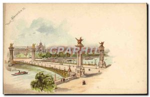 Old Postcard Pont Alexandre III Paris