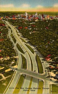 Texas Dallas The New Express Highway 1959 Curteich