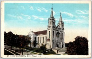 1923 Saint Joseph Cathedral Sioux Falls South Dakota SD Posted Postcard