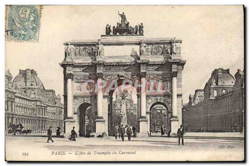 Old Postcard Paris L & # 39Arc De Triomphe Du Carrousel