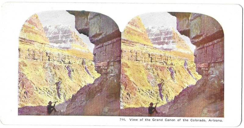 Stereoview Card View from Bottom of Grand (Cannon) Canyon Arizona