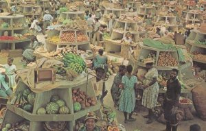 Interior of the Montego Bay Market Jamaica West Indies Postcard