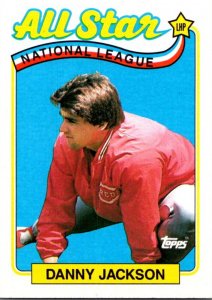 1989 Topps Baseball Card National League All Star Danny Jackson sun0271