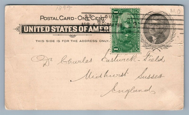 1899 CHEMICAL COMPANY MEDICAL ADVERTISING PIONEER ANTIQUE POSTCARD ST.LOUIS MO