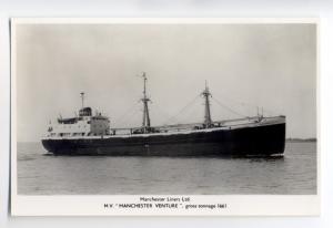 cb0865 - UK Coastal Cargo Ship - Manchester Venture , built 1956 - postcard