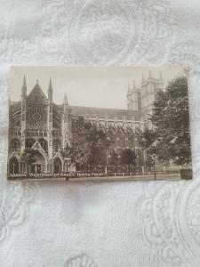 Antique Postcard of Westminster Abbey, North Front. Unposted. Print of a picture