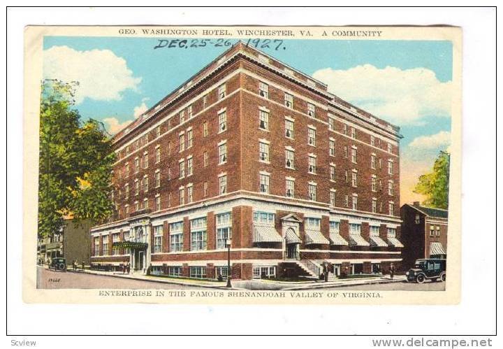 Geroge Washington Hotel, Winchester, Virginia, 1910-1920s