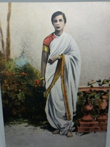 Beautiful Hindu Woman Vintage Antique  Portrait Postcard 1920s