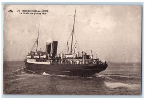 c1910 La Malle In The Open Sea Boulogne-Sur-Mer France Antique Postcard