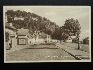 Somerset MINEHEAD Quay Street & RED LION HOTEL c1940s Postcard by Valentine