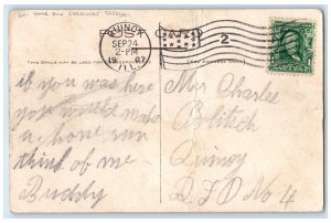 1907 Home Run Christmas Baseball Quincy Illinois IL Posted Antique Postcard